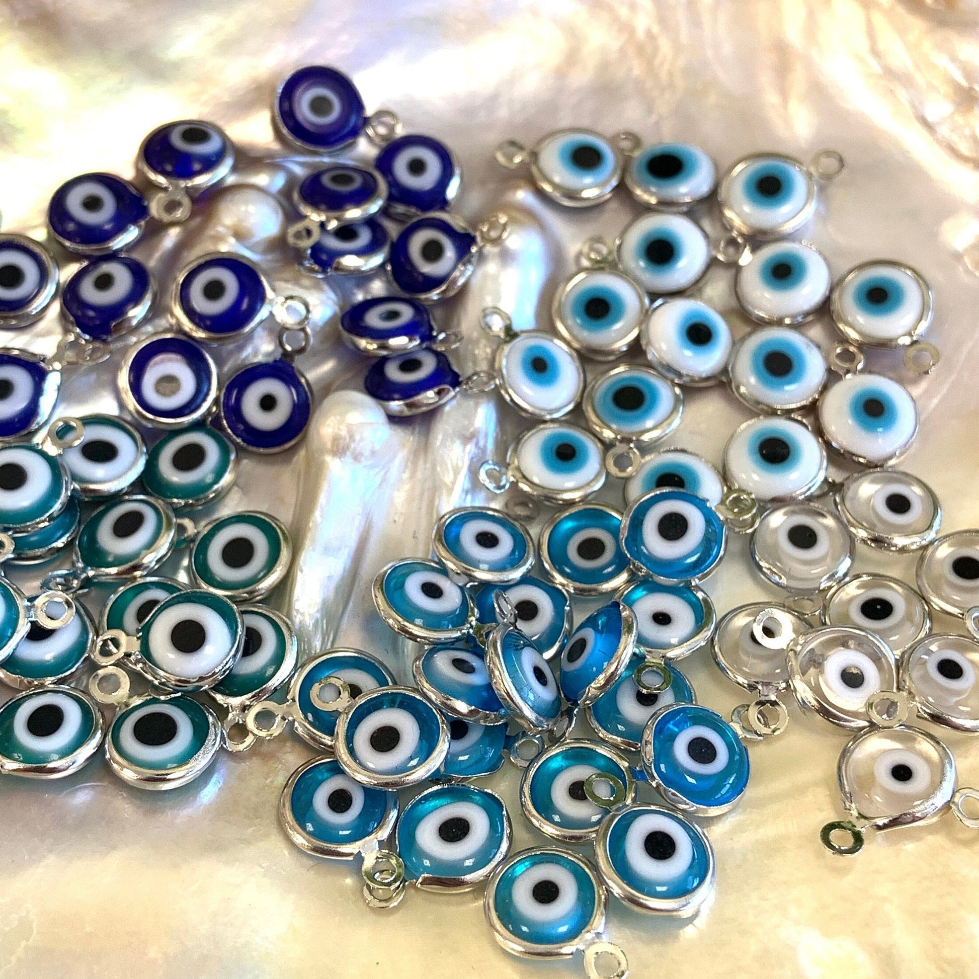 Greek Evil Eye Charm, Silver Plated | Bellaire Wholesale