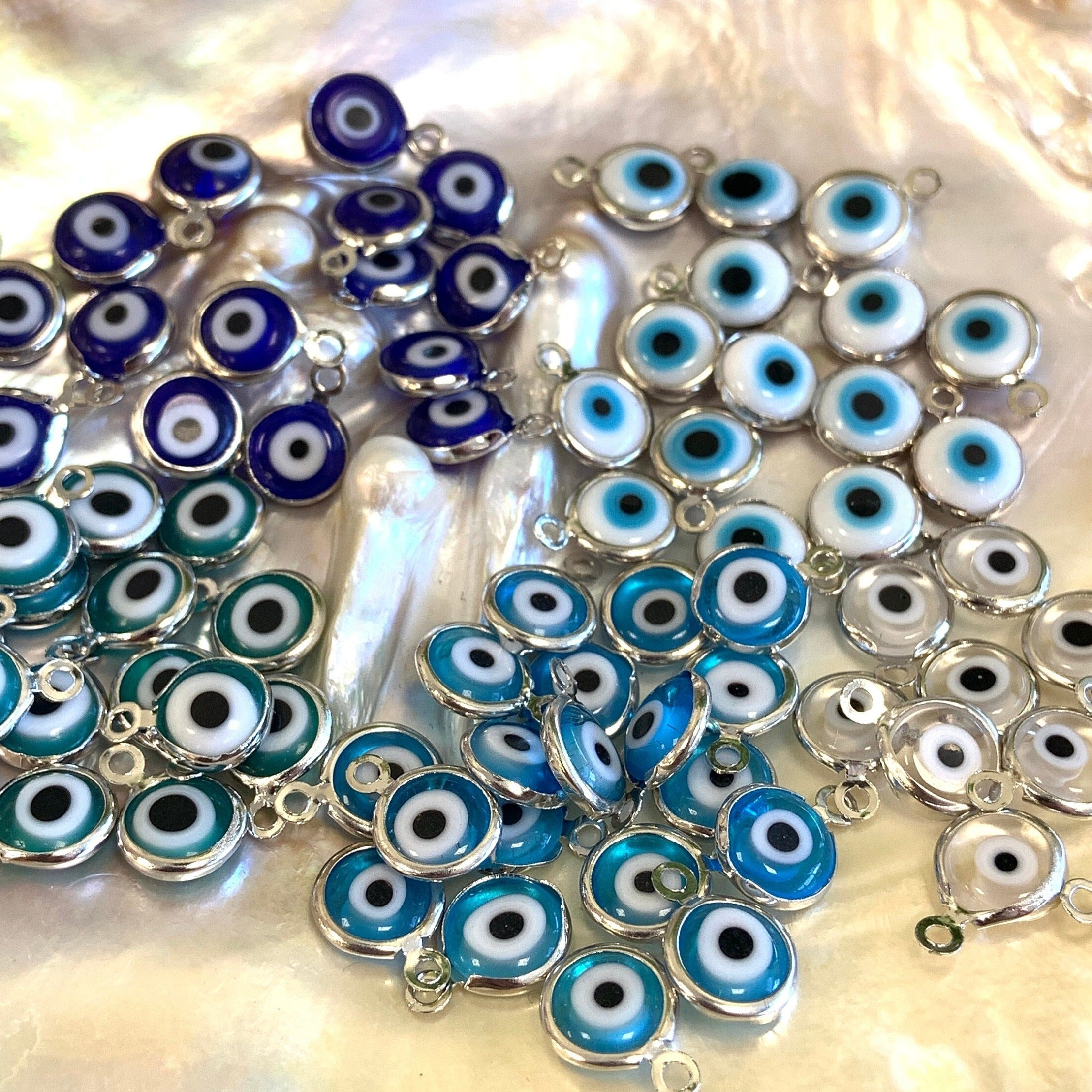 Greek Evil Eye Charm, Silver Plated | Bellaire Wholesale