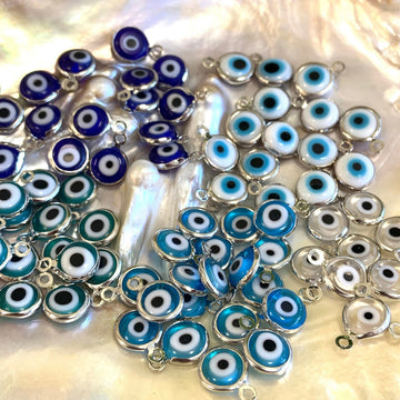 Greek Evil Eye Charm, Silver Plated | Bellaire Wholesale
