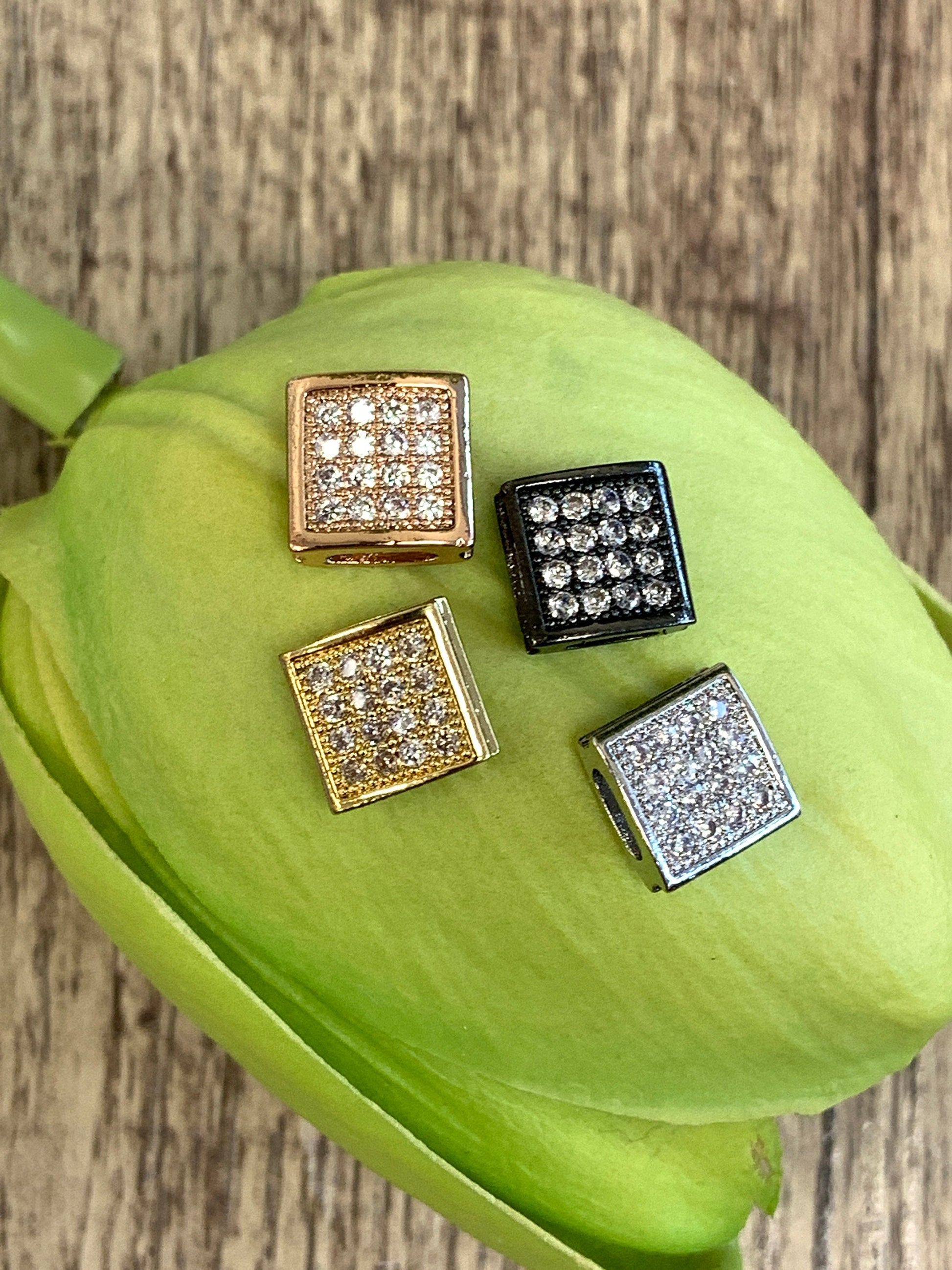 Square Clear Micro Pave beads | Bellaire Wholesale
