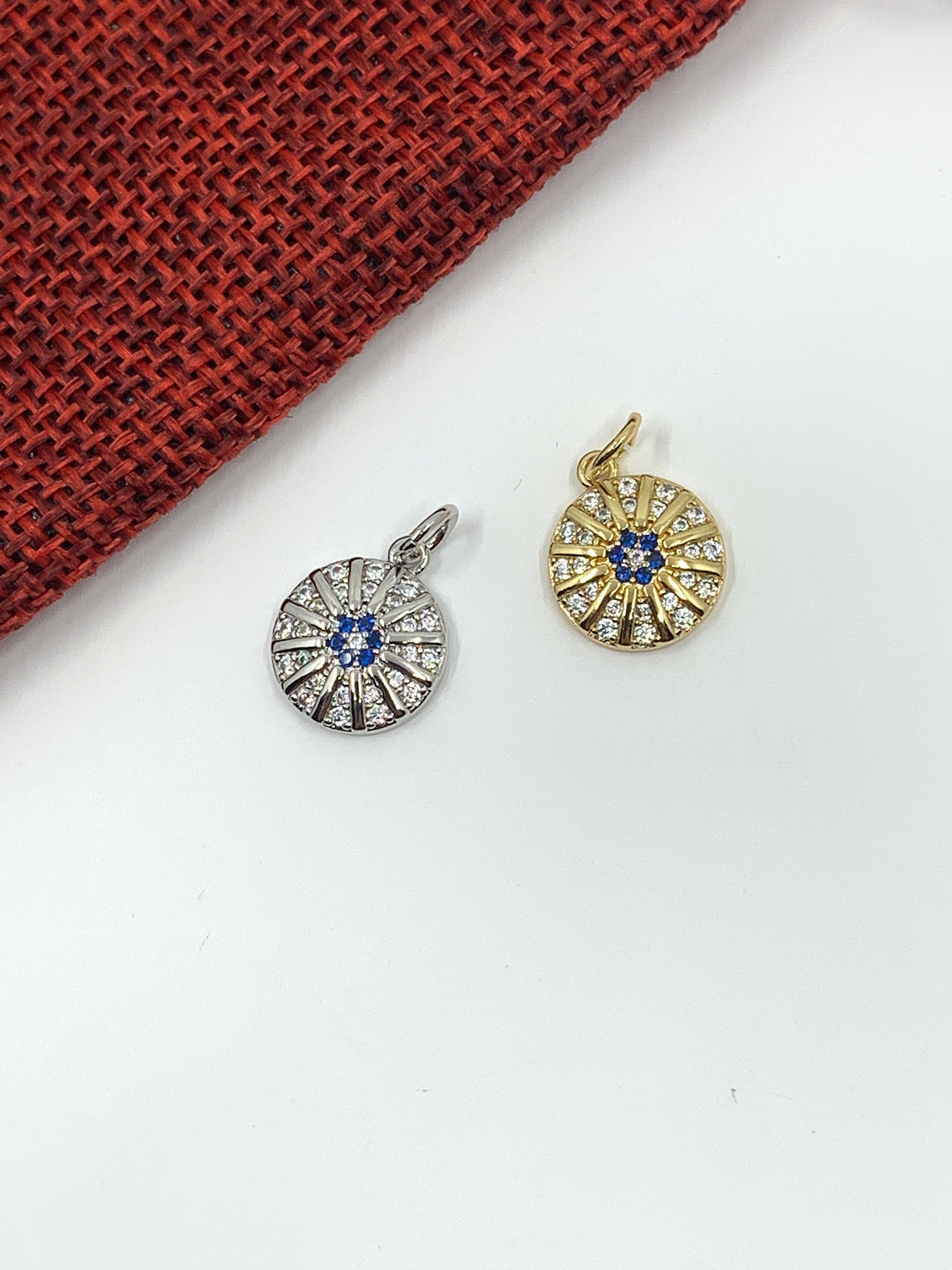 Cubic zirconia evil eye, 11mm x 16mm | Bellaire Wholesale