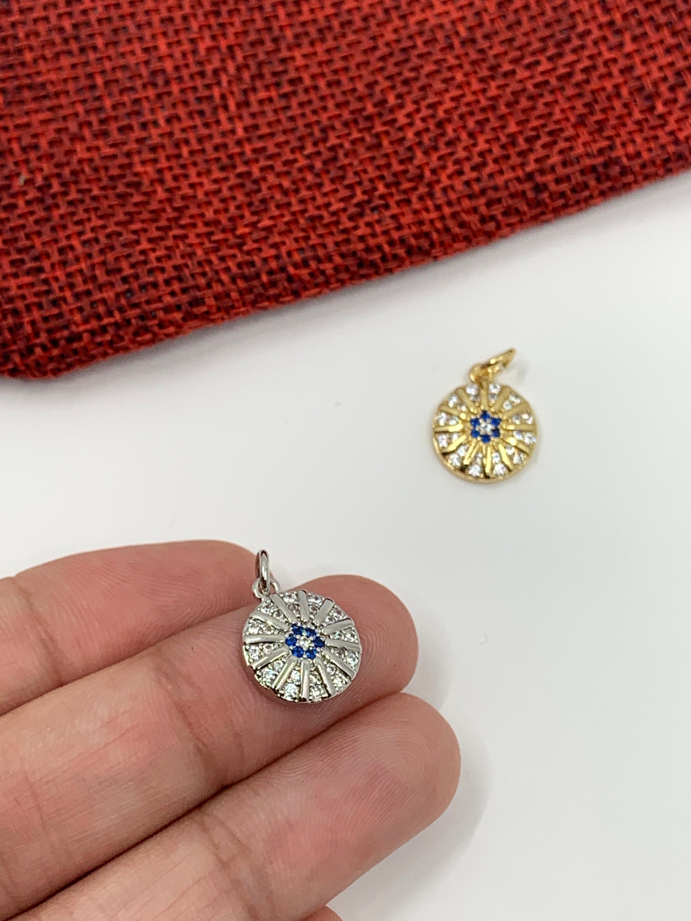 Cubic zirconia evil eye, 11mm x 16mm | Bellaire Wholesale