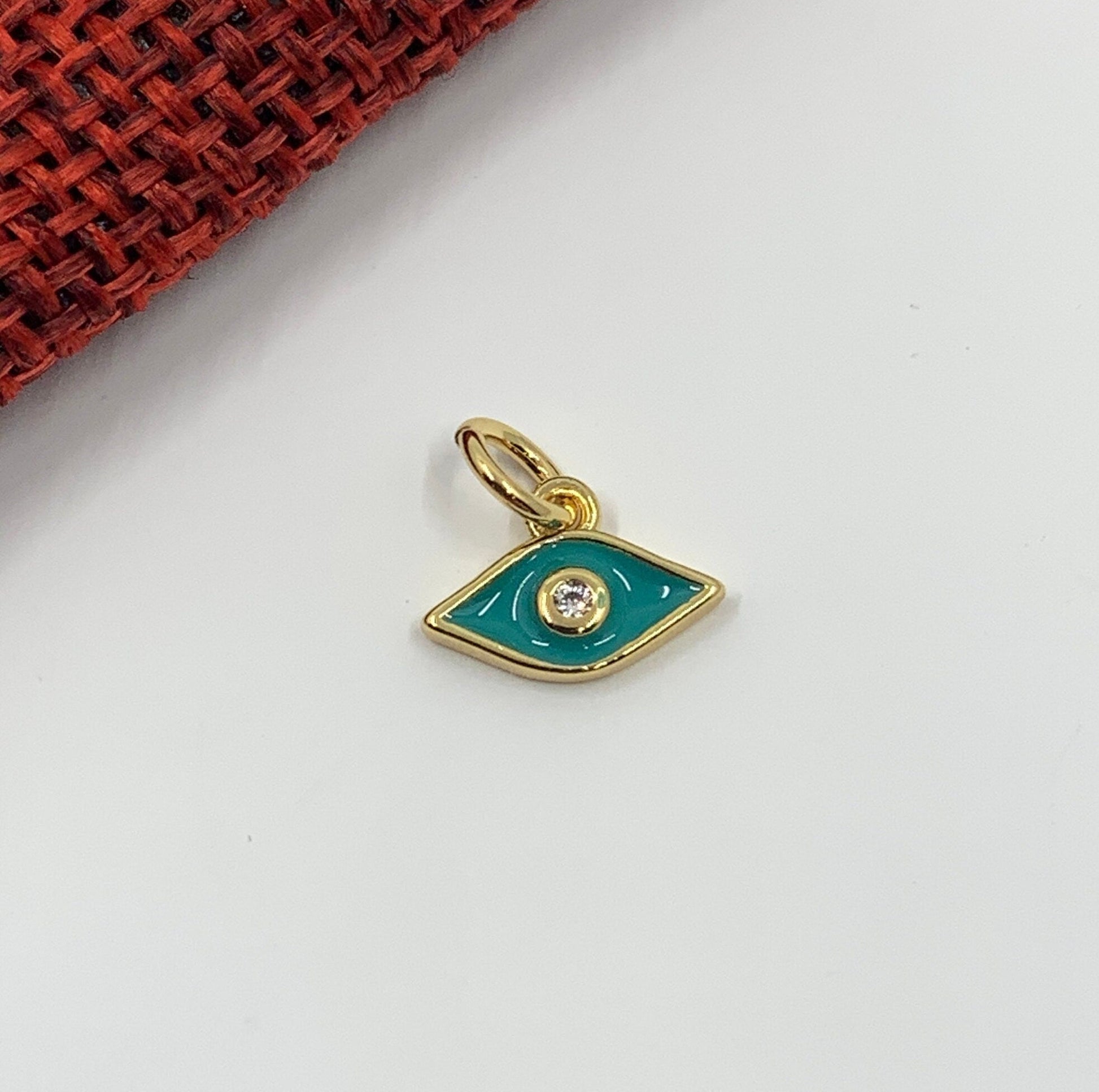 Tiny Enamel Evil Eye Shape Charm | Bellaire Wholesale
