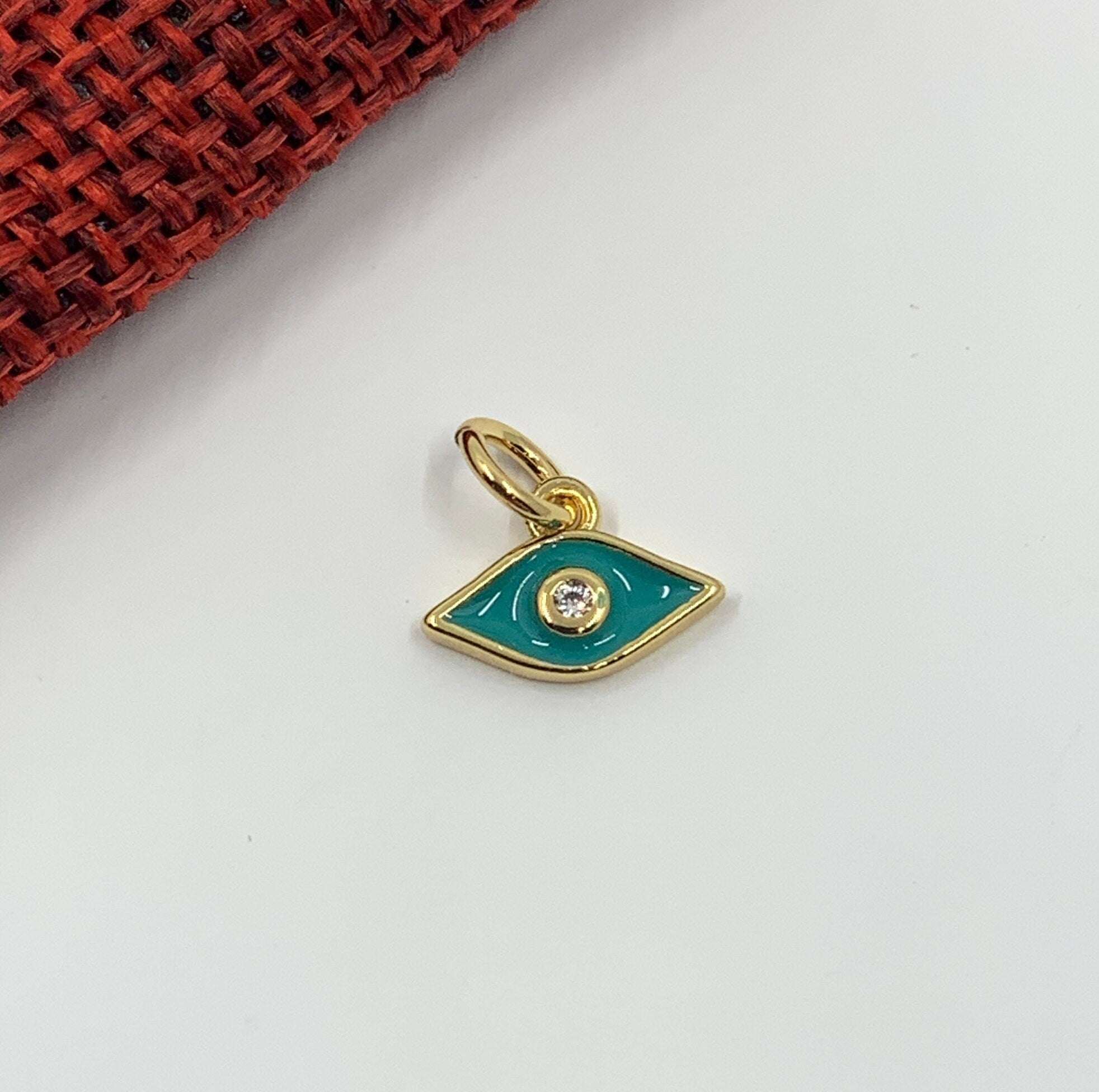 Tiny Enamel Evil Eye Shape Charm | Bellaire Wholesale