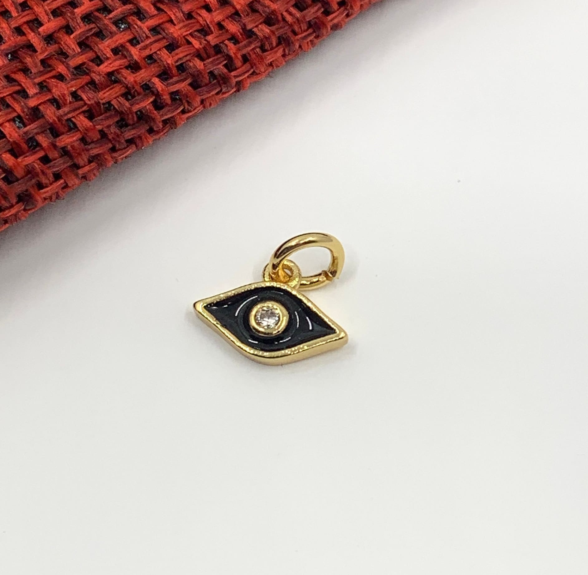 Tiny Enamel Evil Eye Shape Charm | Bellaire Wholesale