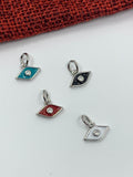 Tiny Evil Eye Charm, Rhodium Plated | Bellaire Wholesale