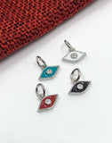 Tiny Evil Eye Charm, Rhodium Plated | Bellaire Wholesale