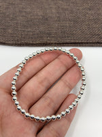 925 Silver Bead Bracelet, 4mm beads