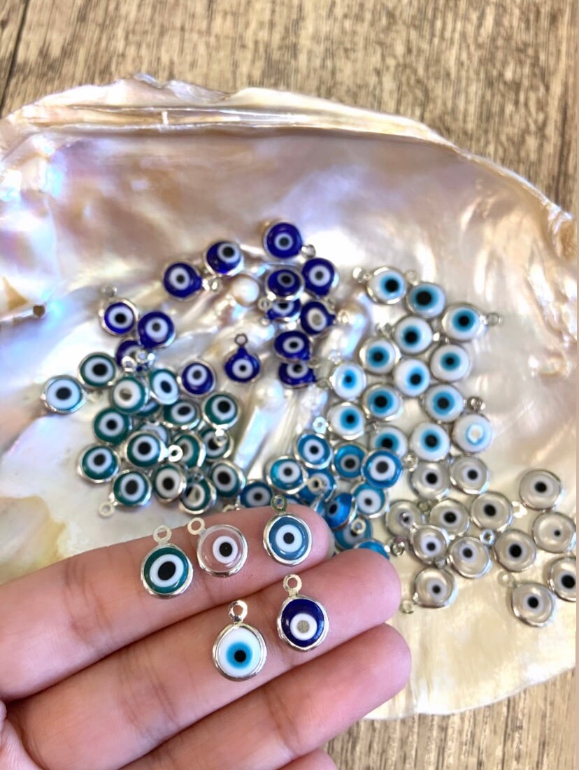 Greek Evil Eye Charm, Silver Plated | Bellaire Wholesale