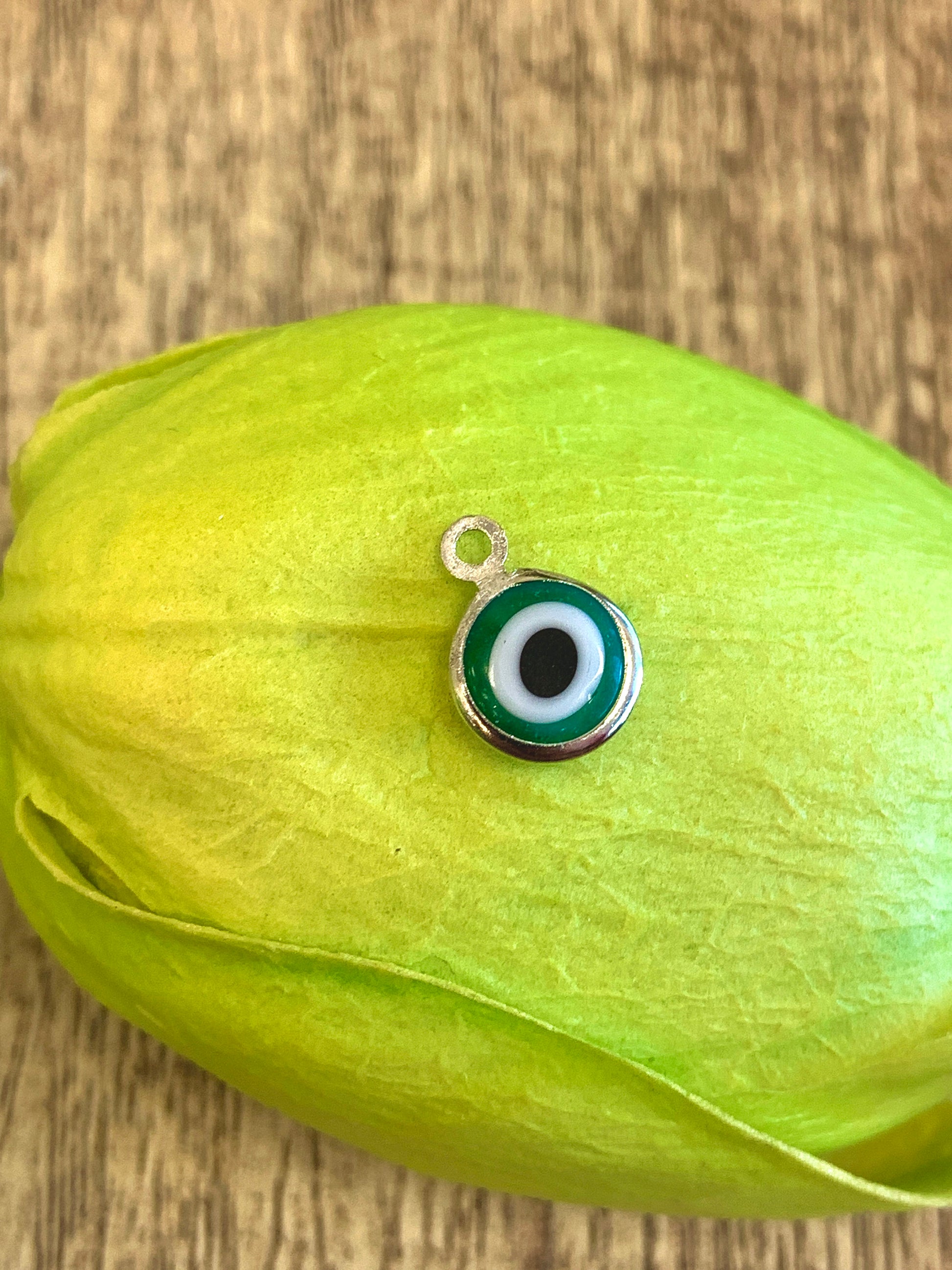 Greek Evil Eye Charm, Silver Plated | Bellaire Wholesale