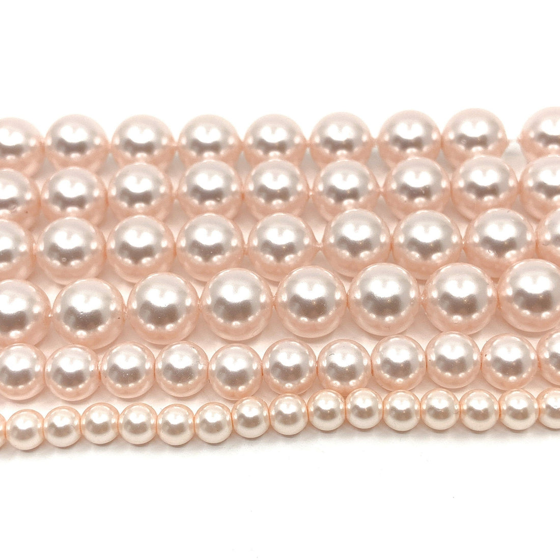Blush Pink Shell Pearls, 4mm, 6mm, 8mm Sizes