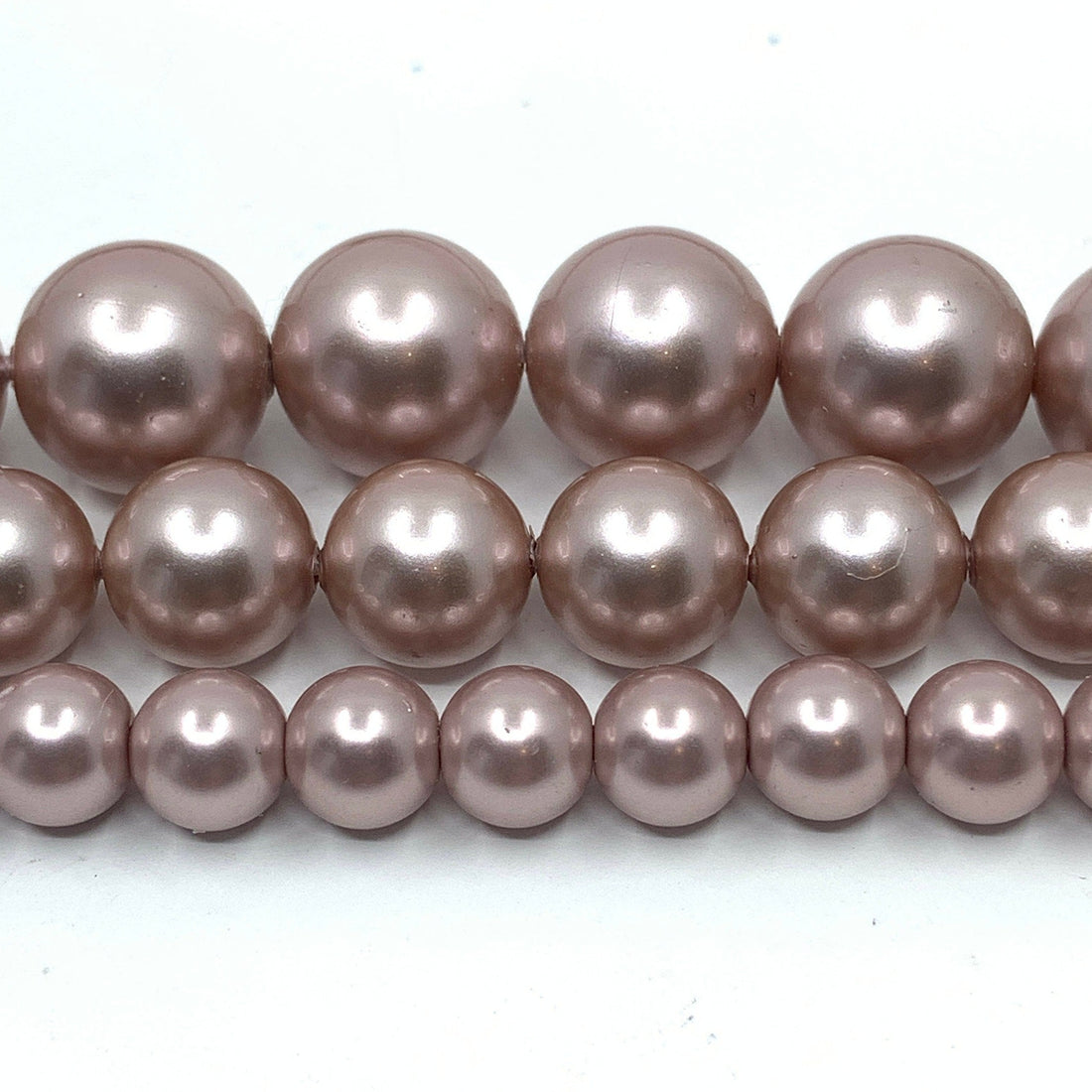 Mauve Pink Shell Pearls, 6mm, 8mm, 10mm Sizes
