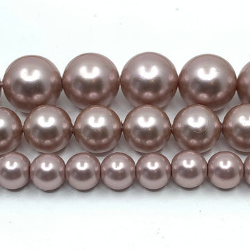 Mauve Pink Shell Pearls, 6mm, 8mm, 10mm Sizes