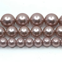 Mauve Pink Shell Pearls, 6mm, 8mm, 10mm Sizes