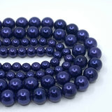 Dark Blue Shell Pearls, 4mm, 6mm Sizes
