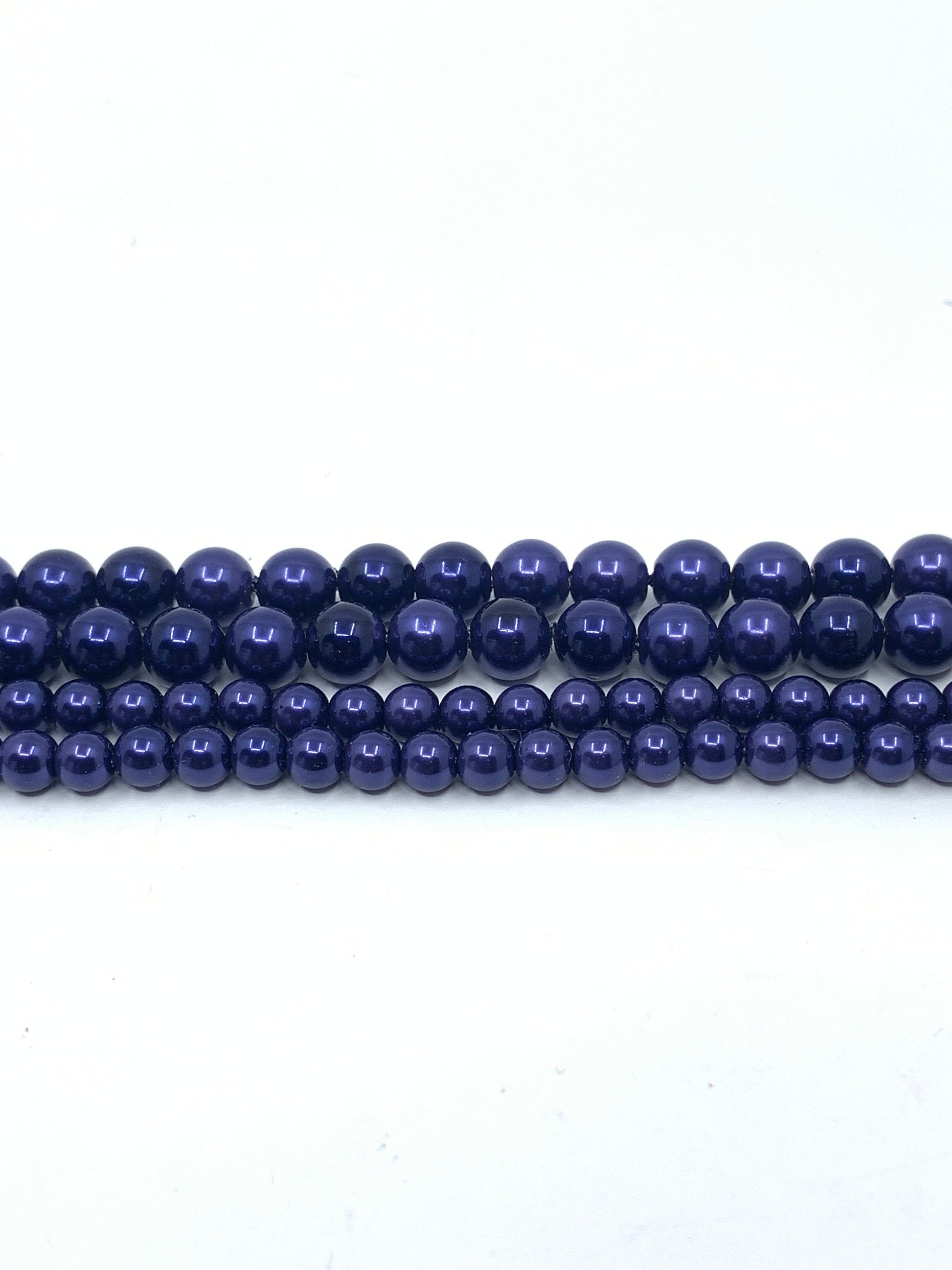 Dark Blue Shell Pearls, 4mm, 6mm Sizes