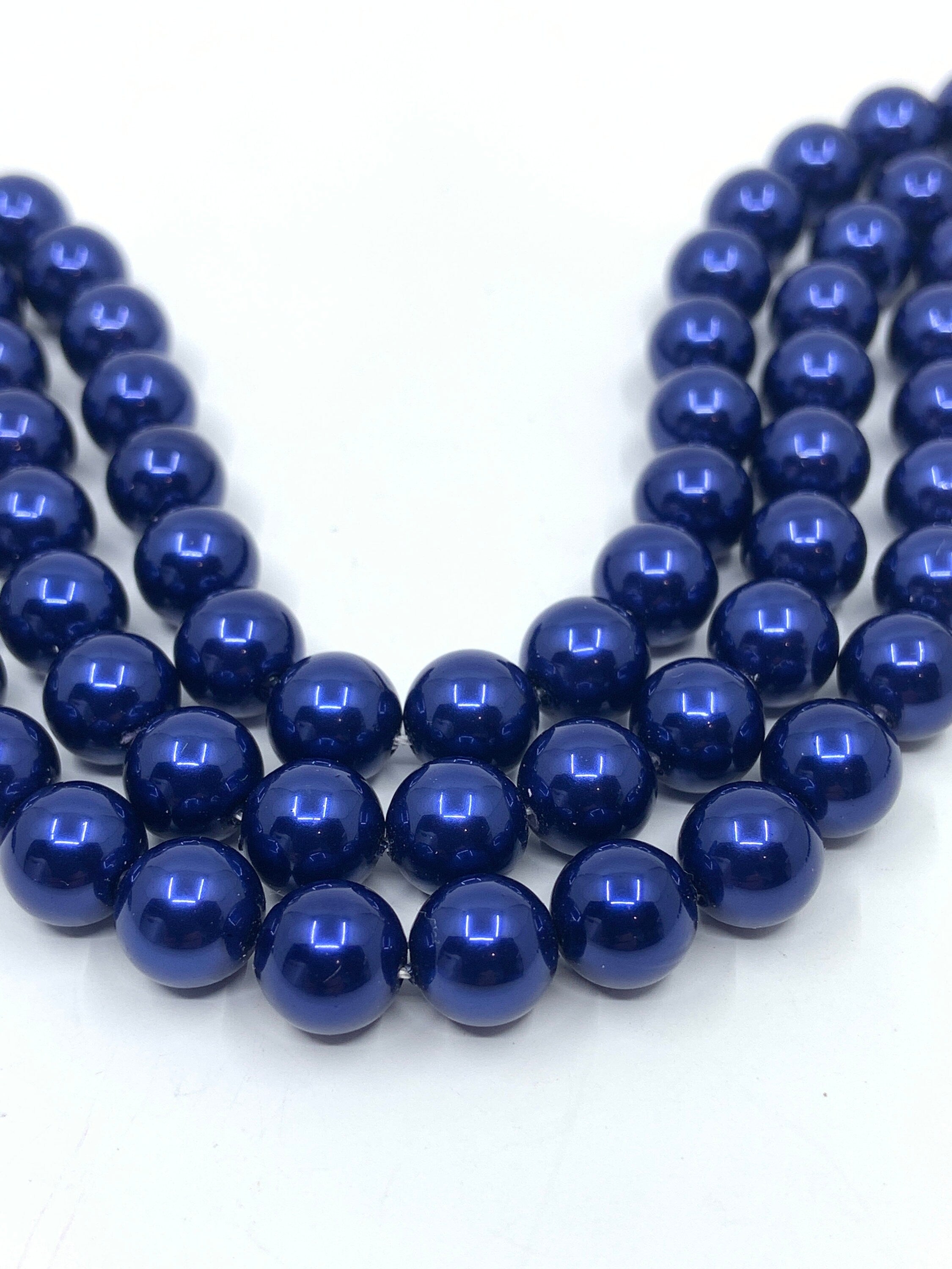 Dark Blue Shell Pearls, 8mm Size