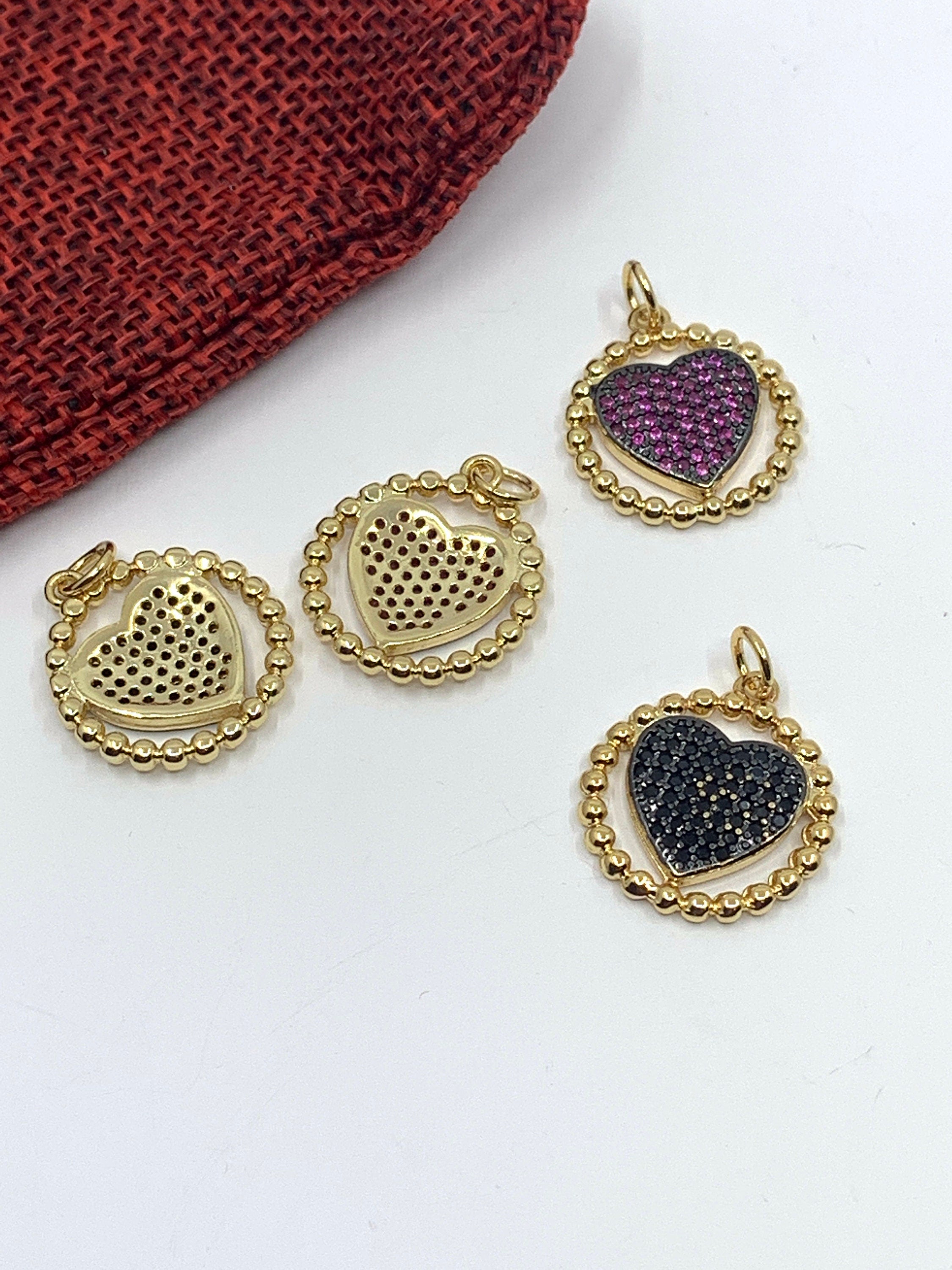 Heart Round Pendant, CZ Micro Pave | Bellaire Wholesale