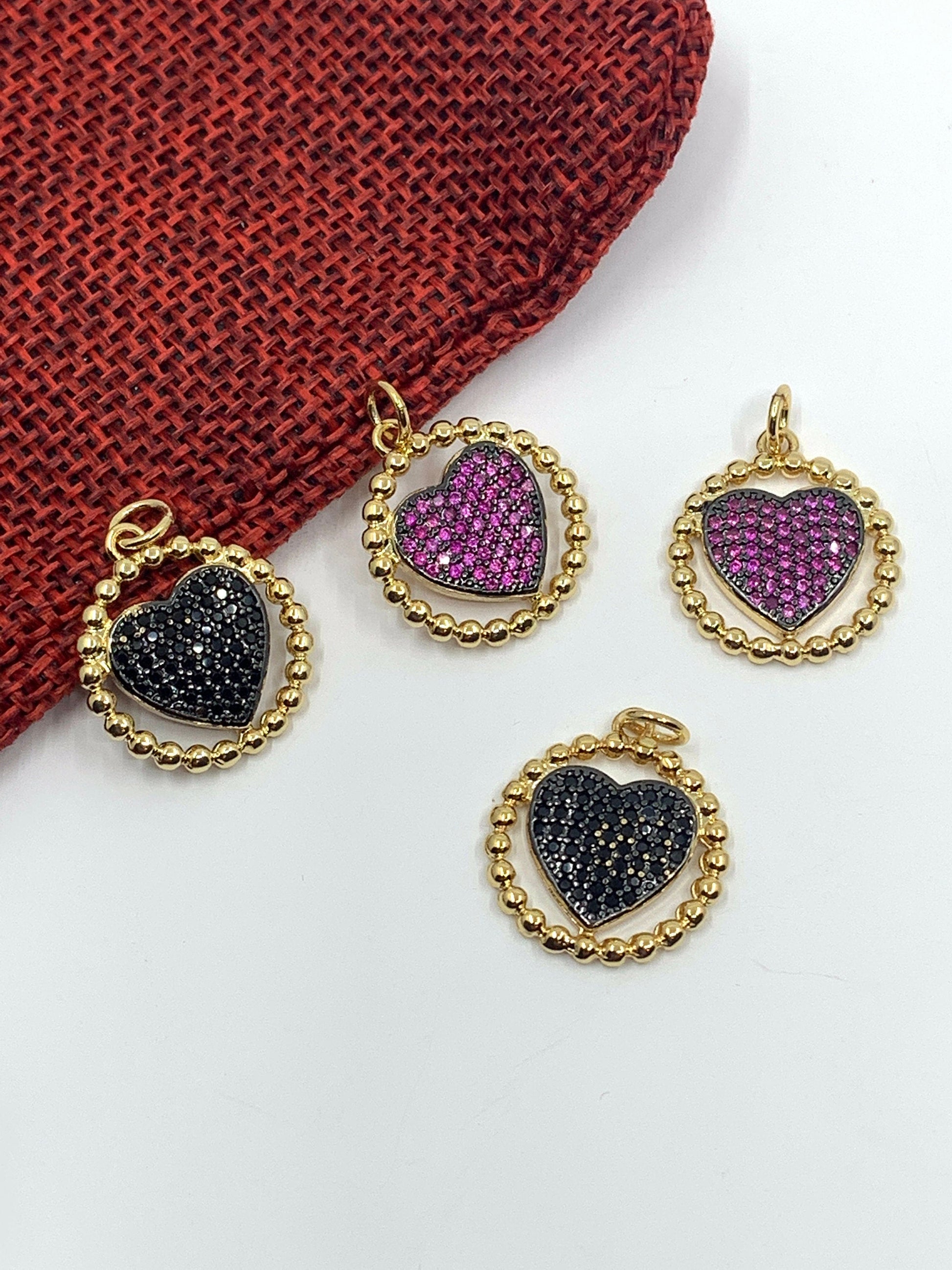 Heart Round Pendant, CZ Micro Pave | Bellaire Wholesale