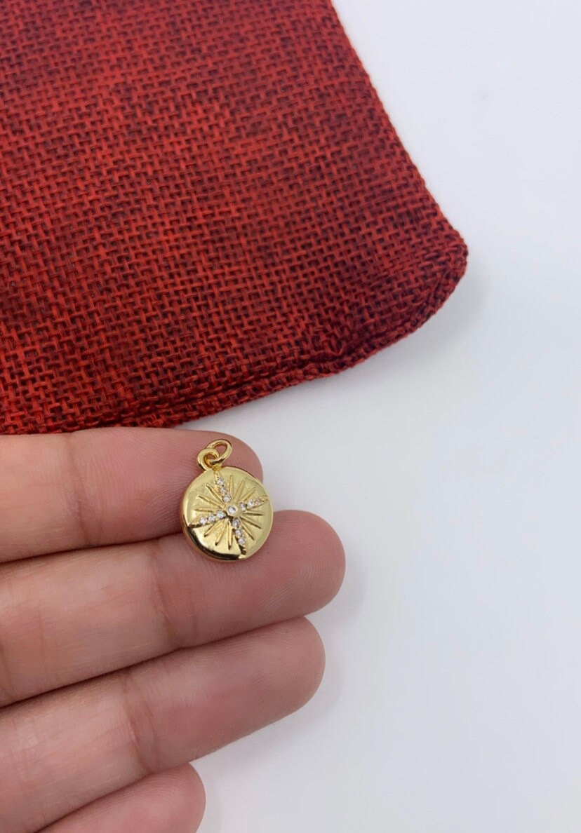 CZ Sun Pendant 16mm x 12mm