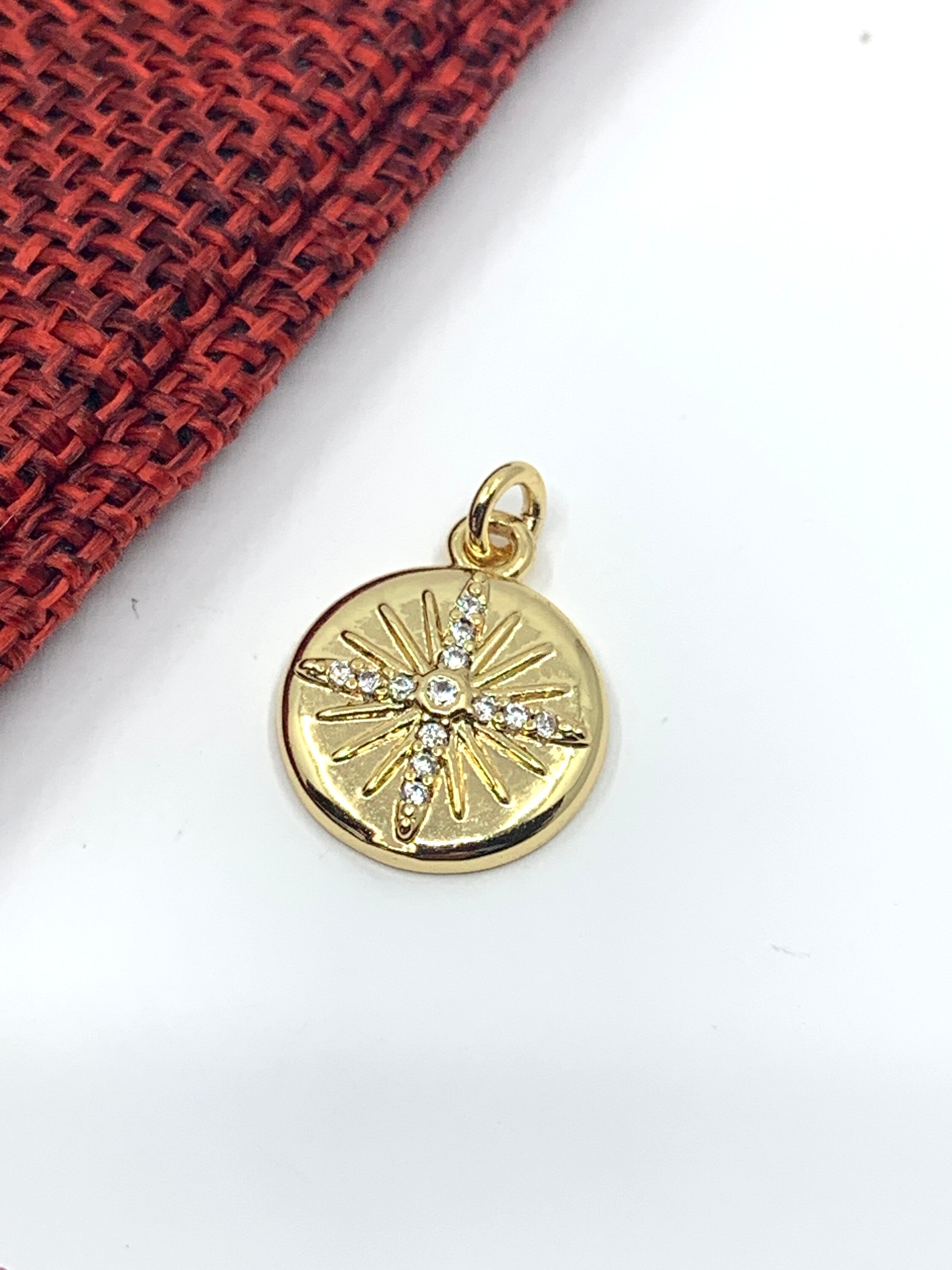CZ Sun Pendant 16mm x 12mm