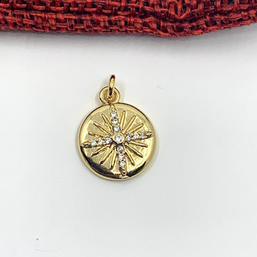 CZ Sun Pendant 16mm x 12mm