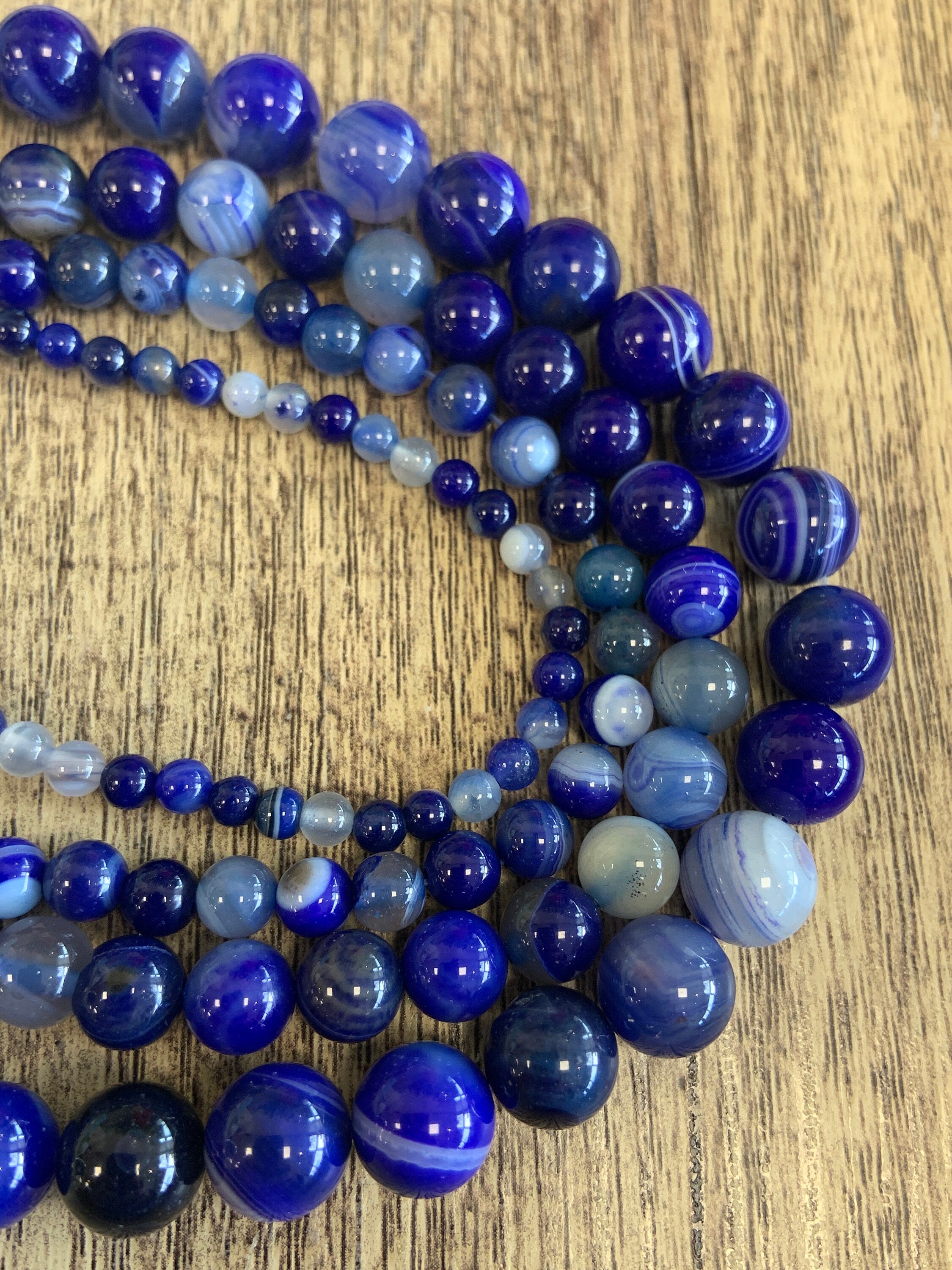 Blue Agate Beads, 4 sizes | Bellaire Wholesale
