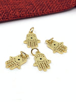 Gold Hamsa with Evil Eye Charm