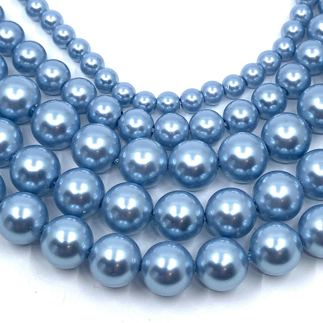 Baby Blue Shell Pearls, 4mm, 6mm, 8mm Sizes