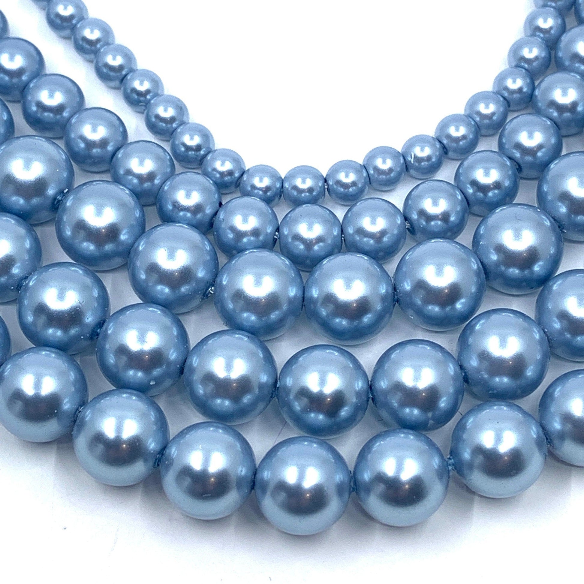 Baby Blue Shell Pearls, 4mm, 6mm, 8mm Sizes