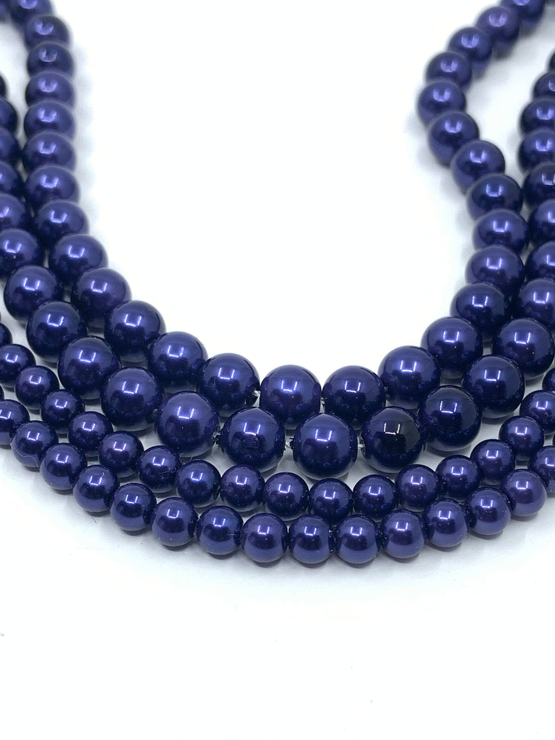 Dark Blue Shell Pearls, 4mm, 6mm Sizes