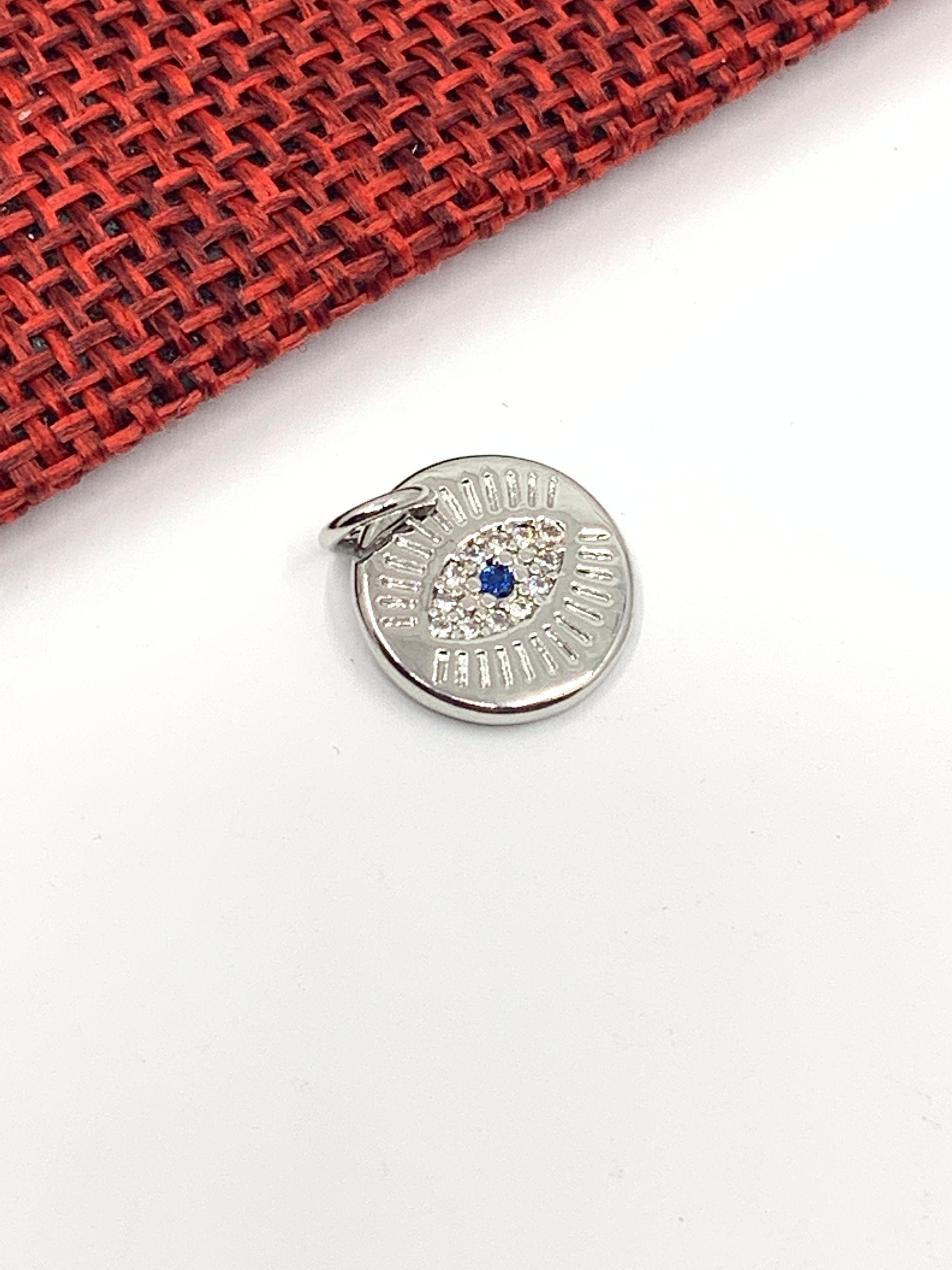 Simple Evil Eye Charm Engraved