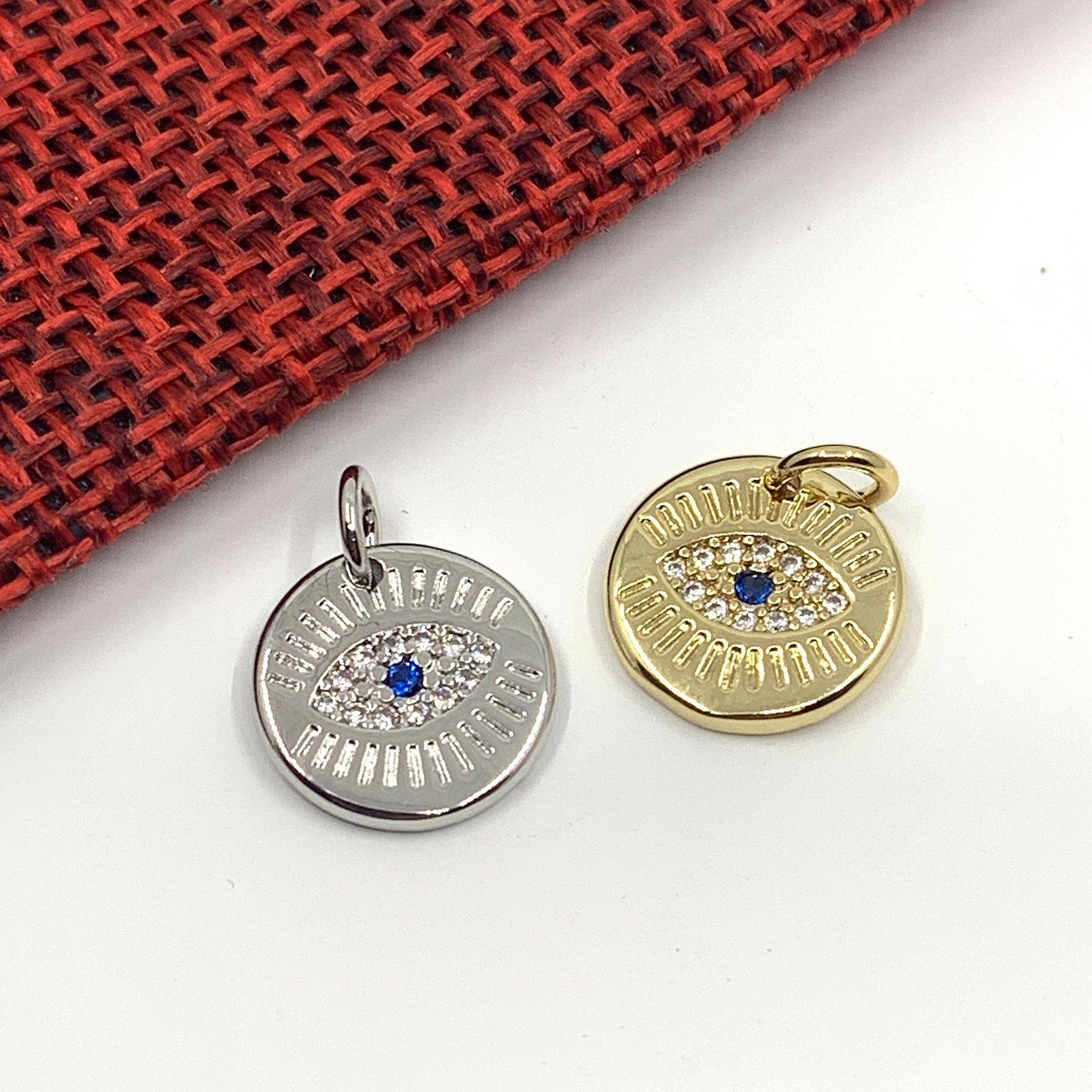 Simple Evil Eye Charm Engraved