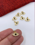 Gold/ Silver CZ Evil Eye with Clear Stones