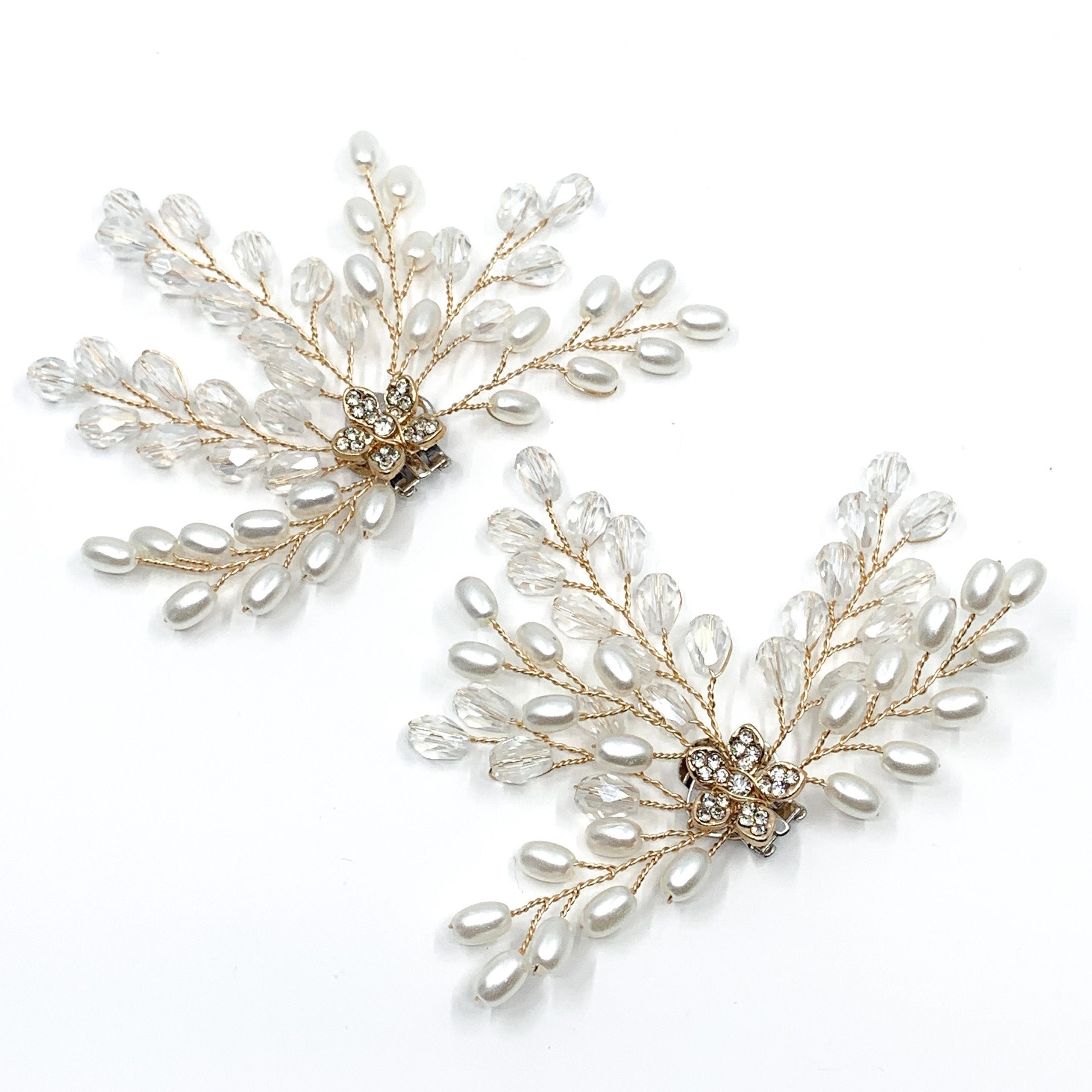 Pearl Shoe Clips, White Pearls