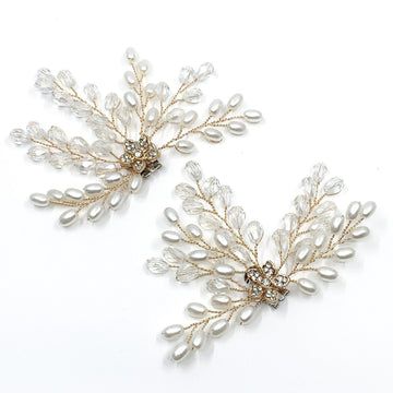 Pearl Shoe Clips, White Pearls