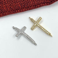 Cross CZ Gold/ Silver/ Rose gold Cross Connector