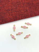 Evil Eye Shaped Connector, Red, Pink