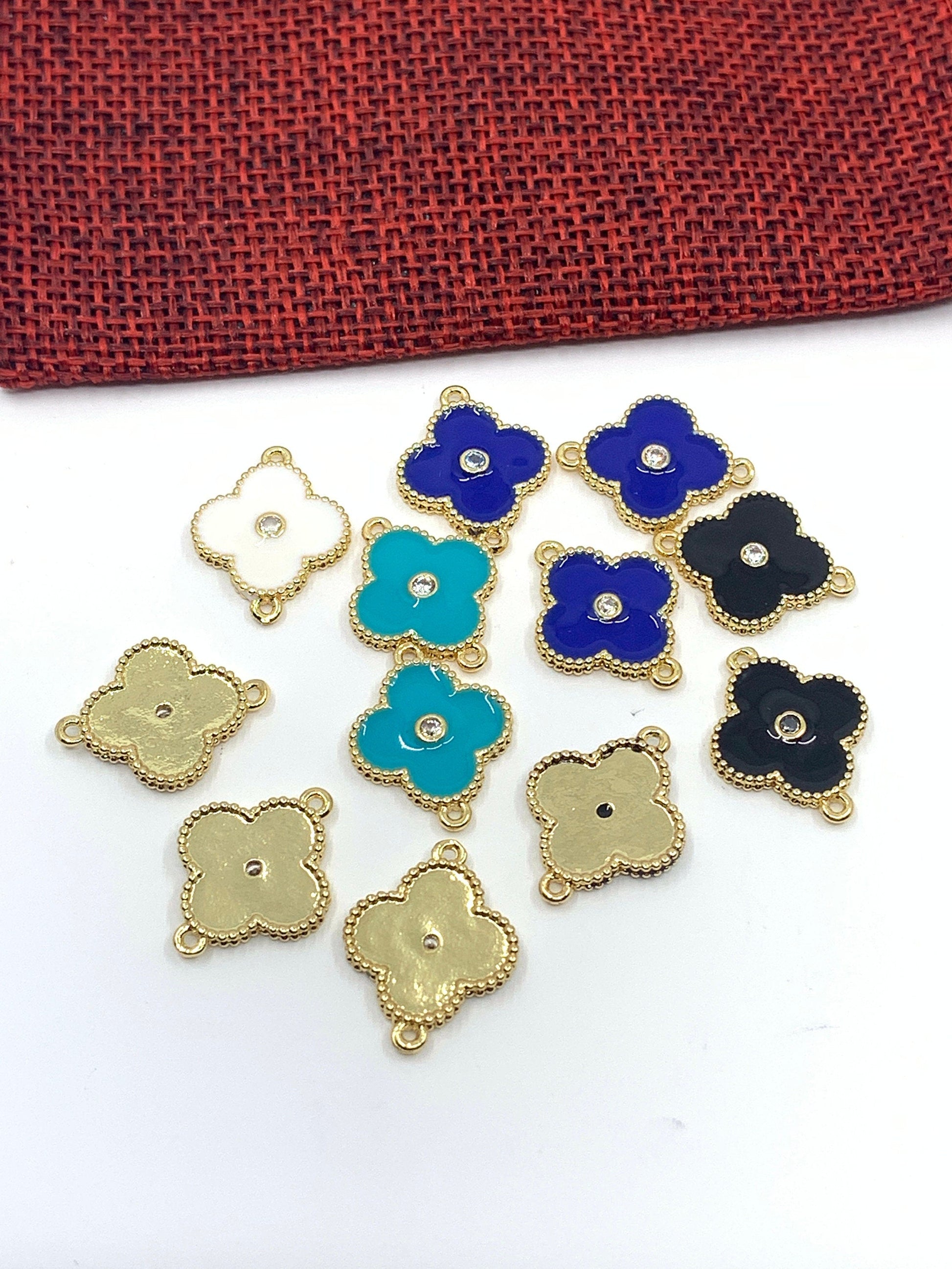 Enamel Clover Connector Charm | Bellaire Wholesale