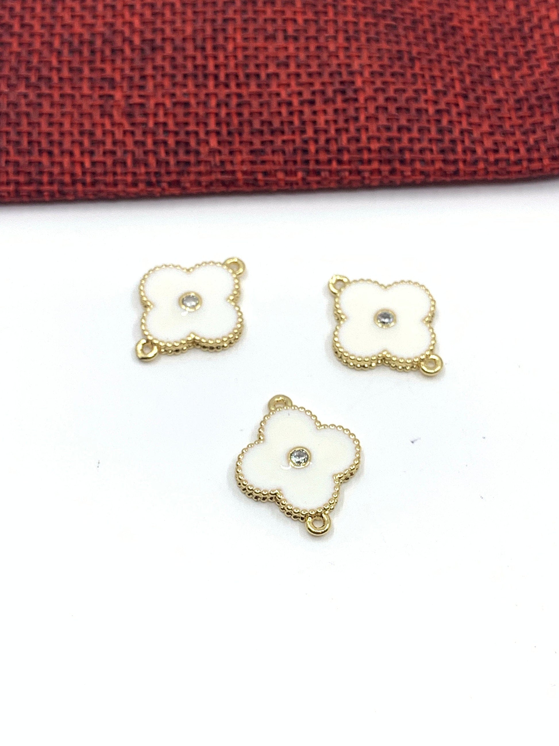 Enamel Clover Connector Charm | Bellaire Wholesale