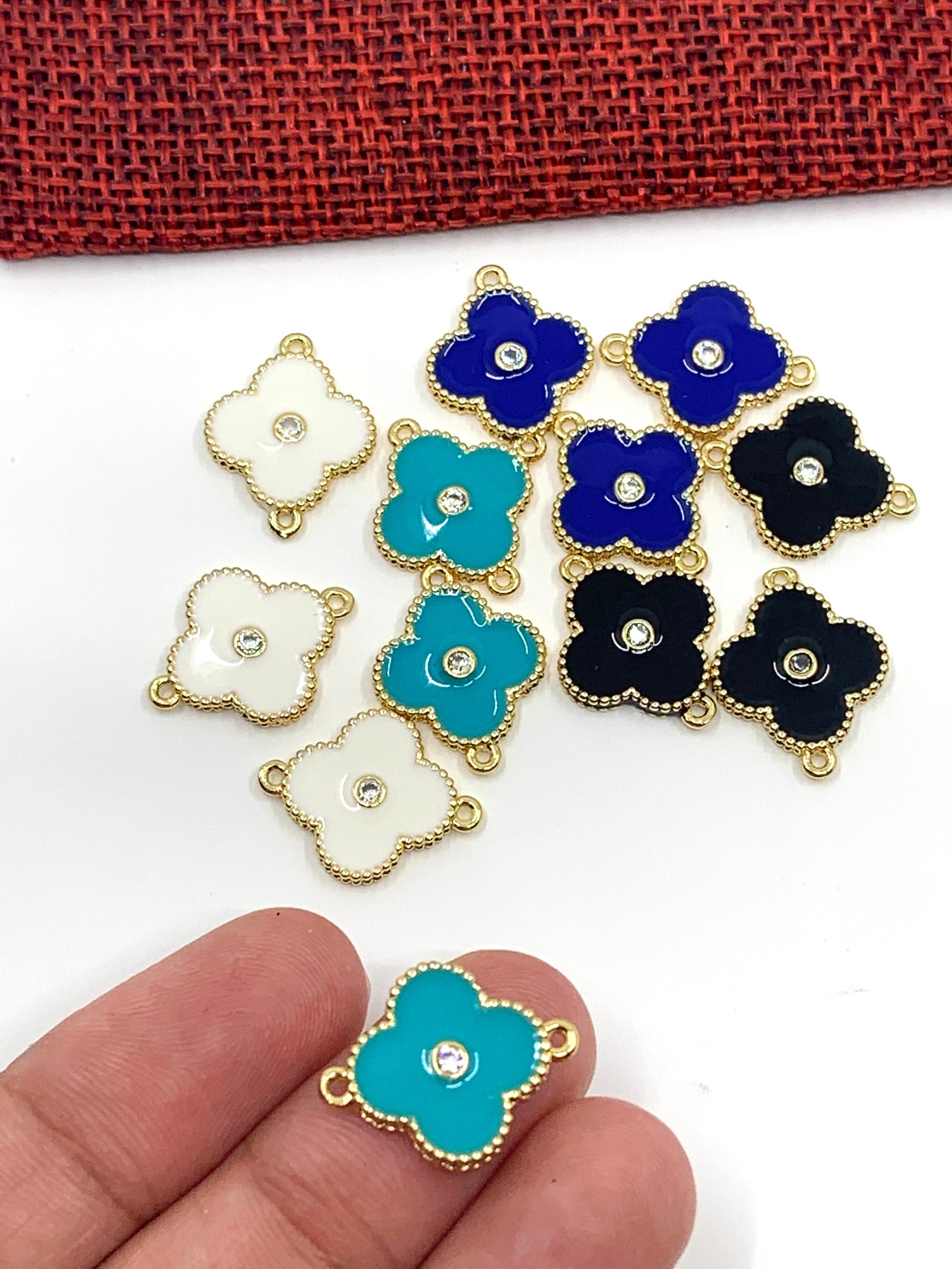 Enamel Clover Connector Charm | Bellaire Wholesale