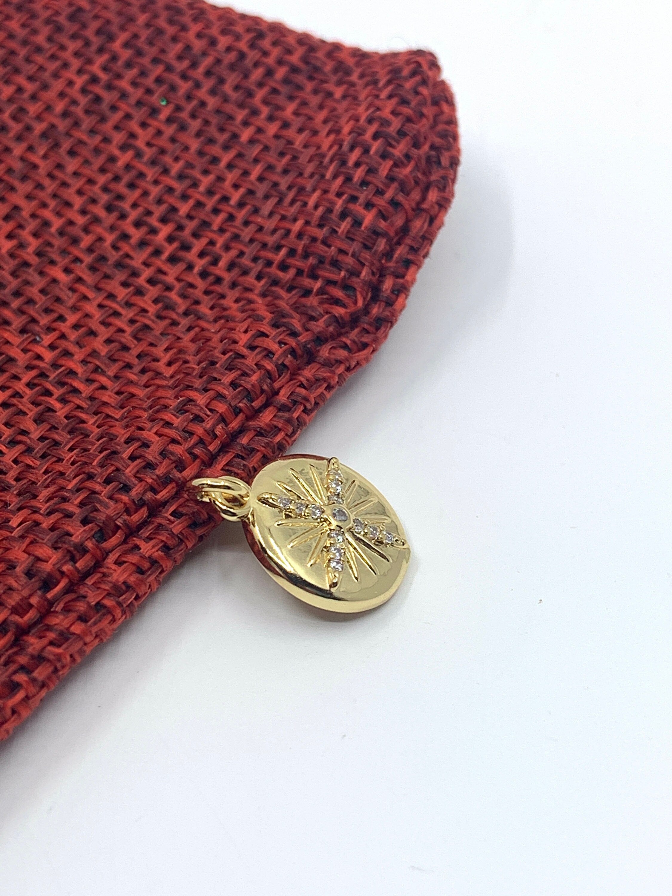 CZ Sun Pendant 16mm x 12mm