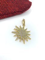 Big CZ Sun Pendant 36mm x 27mm