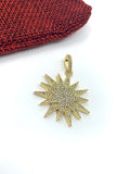 Big CZ Sun Pendant 36mm x 27mm