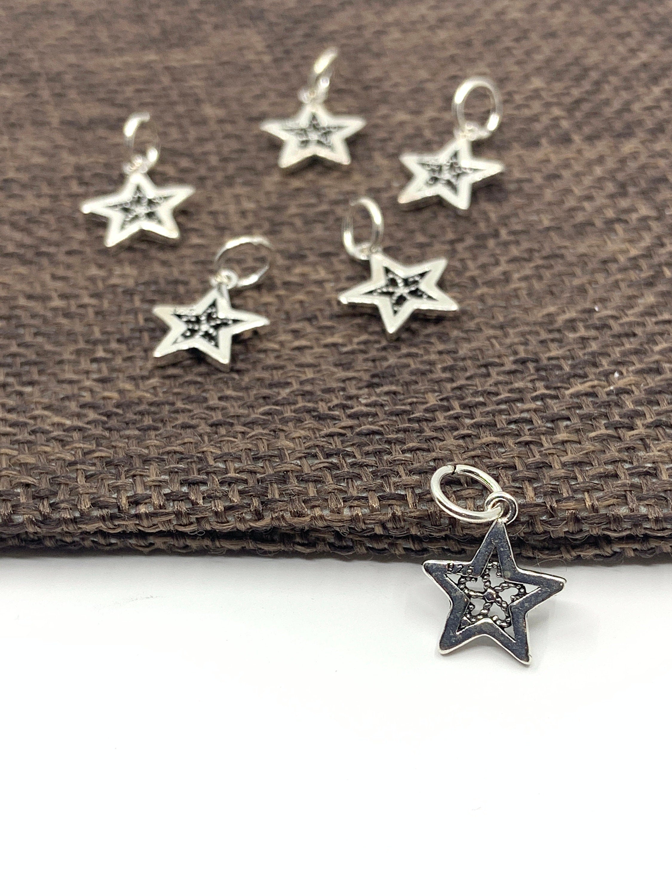 925 Sterling Silver Filigree Star Charm