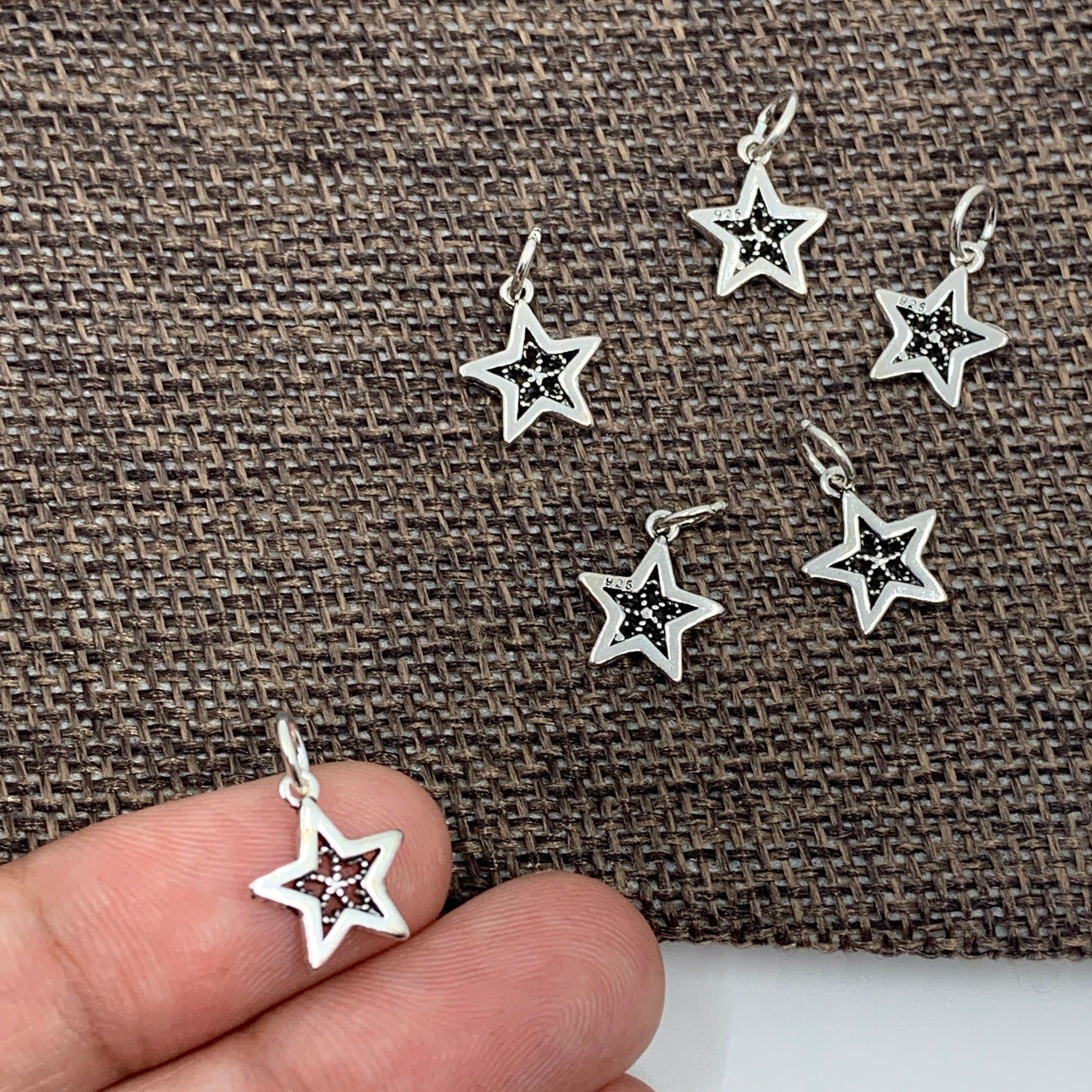 925 Sterling Silver Filigree Star Charm