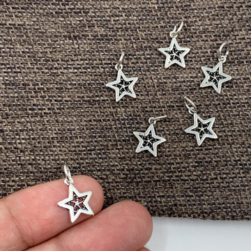925 Sterling Silver Filigree Star Charm