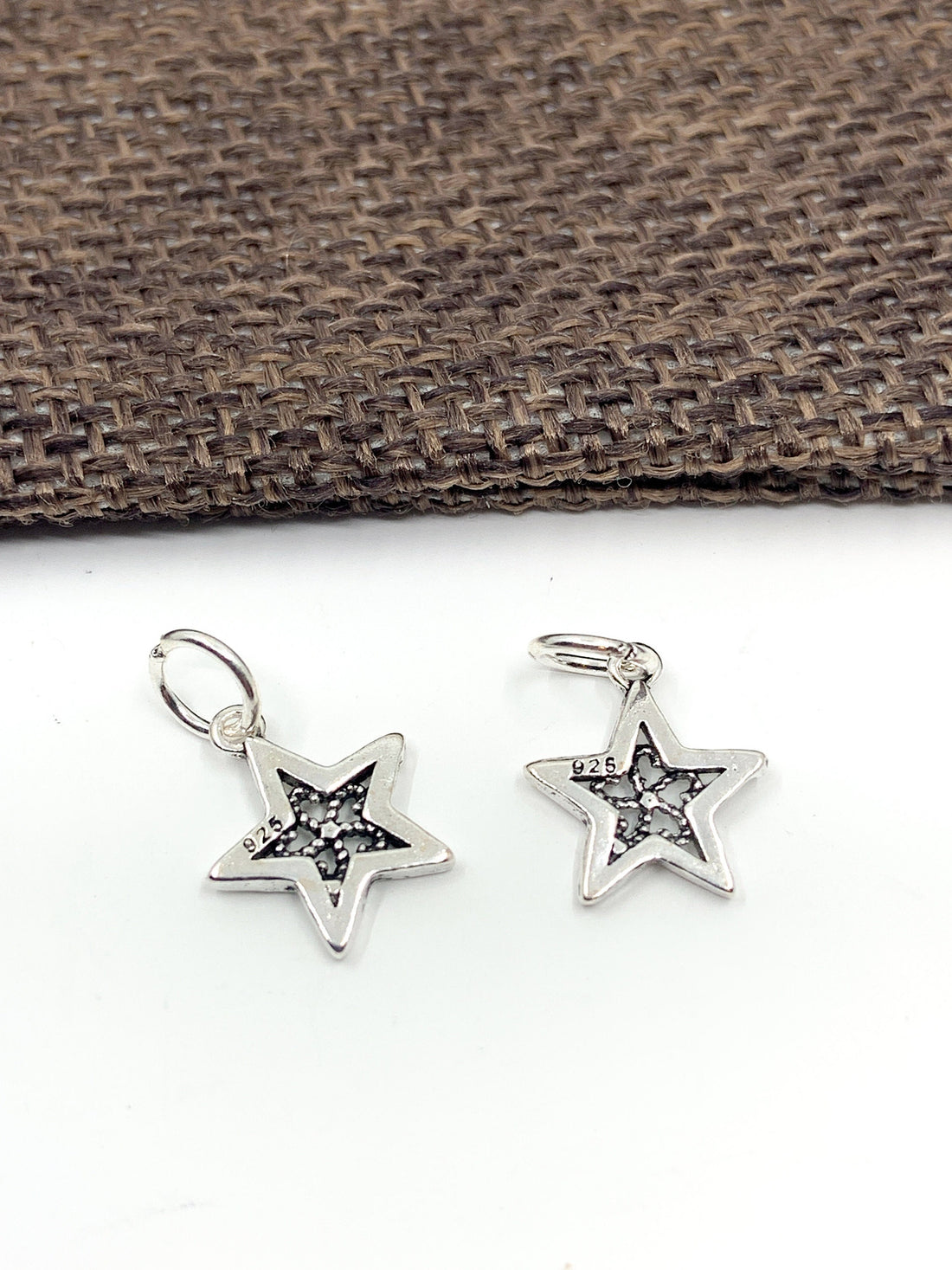 925 Sterling Silver Filigree Star Charm