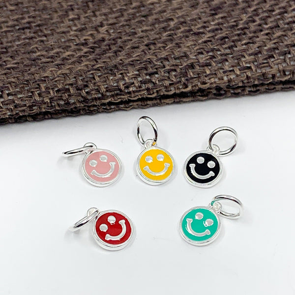 925 Sterling Silver Happy Face, 5 colors