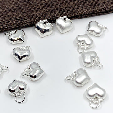 925 Sterling Silver Mini Puffy Heart Charm